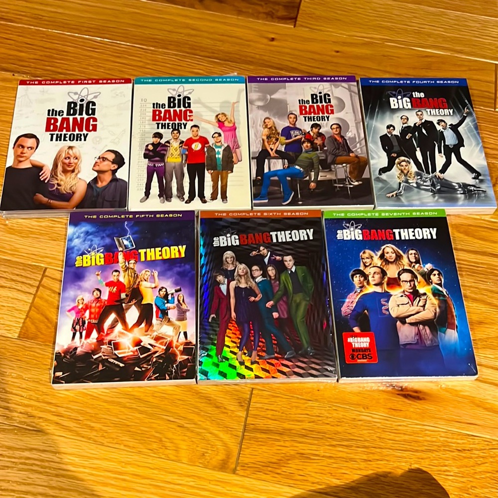 The Big Bang Theory Seasons 1-7 DVDs NWT (all with plastic wrap)